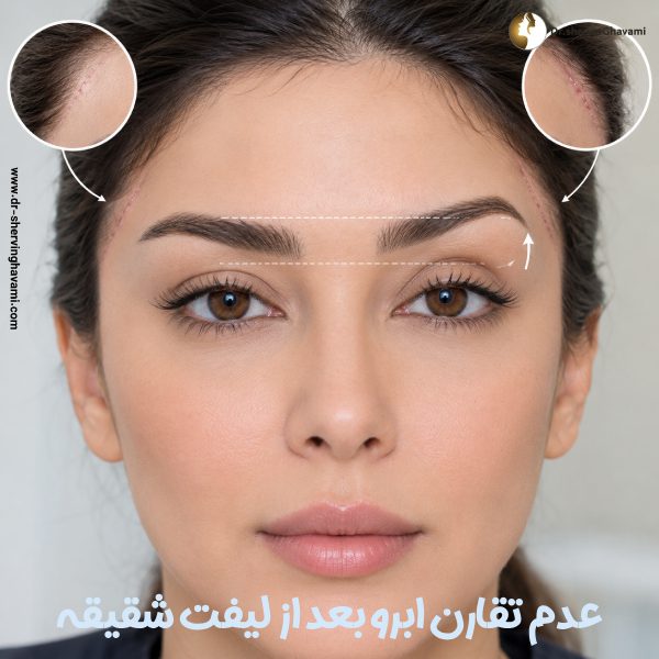 عدم تقارن ابرو بعد از لیفت شقیقه